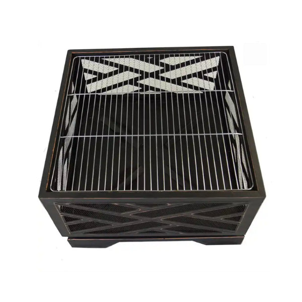 Square Metal Wood Burning BBQ Fire Pit